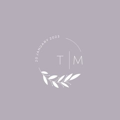 Wall Mural - Initial letter TM wedding monogram logo design ideas
