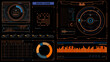 Futuristic HUD Background. Infographic or Technology Interface for Information Visualization in orange
