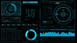 Futuristic HUD Background. Infographic or Technology Interface for Information Visualization in blue
