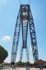 the metal transporter bridge of Rochefort sur Mer which allows pedestrians to cross the Charente river was built in 1898-1900 to replace the ferry which had become insufficient for traffic