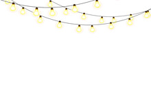 String Light Photo Overlays, Christmas New Year Lights,  Glowing Lights, Bokeh, Png