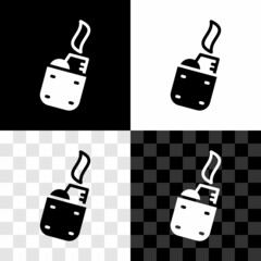 Poster - Set Lighter icon isolated on black and white, transparent background. Vector