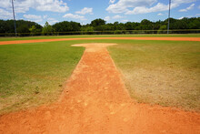 View From Baseball Field Home Plate