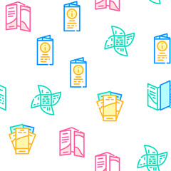 Wall Mural - Catalog And Booklet Vector Seamless Pattern Color Line Illustration