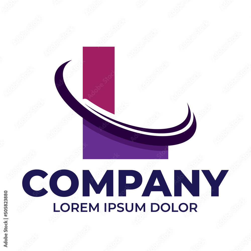Letter L with minimal modern logo illustration, minimalist urban ...