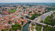 Aerial View of Bassano del Grappa, Vicenza, Veneto, Italy, Europe