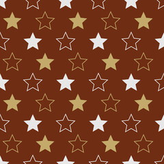 Poster - Coffee stars in the fridge. Vector repeating cappuccino color decors.