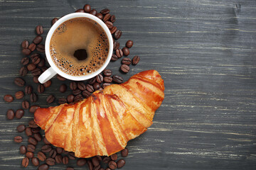 Wall Mural - Coffee and croissant