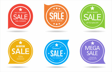 Wall Mural - Collection of colorful badges and labels modern super sale style 