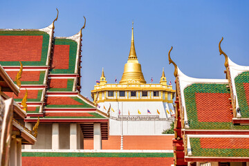 Wat Saket, The Golden Mount Temple, Bangkok, Thailand.
