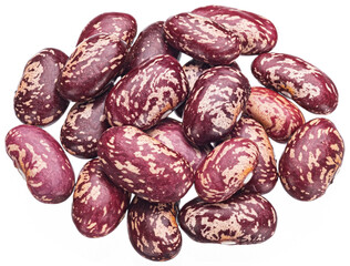 Wall Mural - Red speckled beans isolated on white background