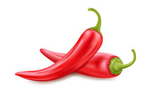 Red Hot Chili Pepper. Element For Design. Vector Realistic Icons.
