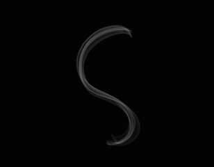 realistic smoke shape with sigma letter spreading on dark background