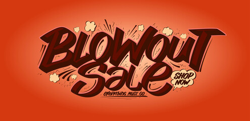 Wall Mural - Blowout sale vector web banner design template