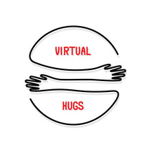 Virtual Hugs Simple Abstract Illustration