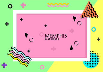 cover design template with pink memphis theme background