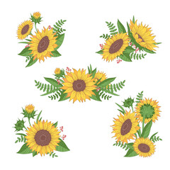 Canvas Print - Cartoon Sunflowers Collection