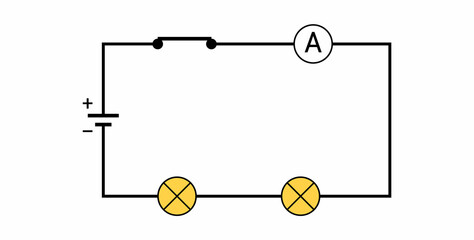 Poster - electric circuit diagram vector illustration