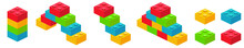 Building Plastic Toy Bricks Or Child Blocks Construction Flat Cartoon Illustration Jpg Image Element Isolated Clipart Building Blocks, Color Jpeg Illustration Icon