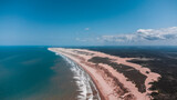 Fototapeta Sport - Praia Litoral Cidade Drone Alagoas Pontal do Peba Nordeste Brasil Aérea Paisagem Oceano Atlântico Dunas