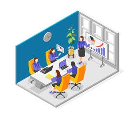 Poster - Business Training Isometric Composition