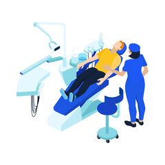 Sticker - Isometric Dental Operation Composition