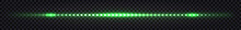 Green Laser Neon Stick, Light Glowing Effect. Electric Shiny Sparks And Impulse Line, Thunder Bolt Streak, Isolated Luminos Border  On Dark Transparent Background. Vector Illustration