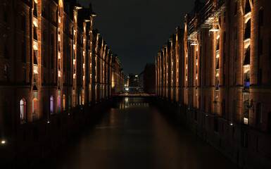 Wall Mural - Hamburg, Germany. Speicherstadt perspective view