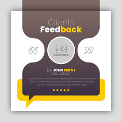 Wall Mural - Customer feedback testimonial social media post web banner template