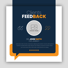 Sticker - Customer feedback testimonial social media post web banner template