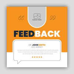 Customer feedback testimonial social media post web banner template