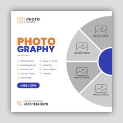 Canvas Print - Digital photography services social media post template and web banner