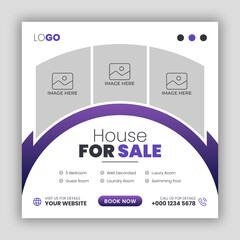 Sticker - Real estate business social media post and web banner template