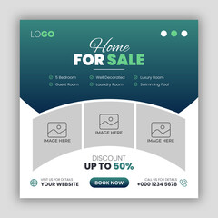 Real estate business social media post and web banner template