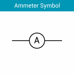 Wall Mural - electronic symbol of ammeter vector illustration