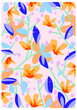 Contemporary tropical,botanical,exotic pattern vector illustration background. Modern floral with Hawaiian motive.