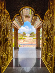 Wat Chantaram and Wat Tha Sung temple, Crystal Sanctuary 100 m long, in Uthai Thani, Thailand