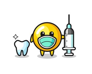 Poster - Mascot character of egg yolk as a dentist