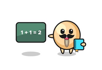 Sticker - Illustration of soy bean character as a teacher