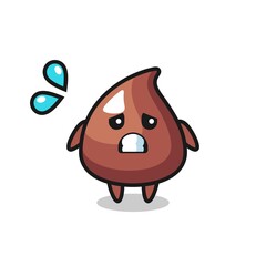 Sticker - choco chip mascot character with afraid gesture