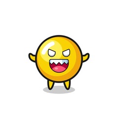 Sticker - illustration of evil egg yolk mascot character