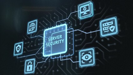 Wall Mural - Cyber security data protection business technology privacy concept. Server security