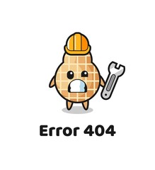 Canvas Print - error 404 with the cute peanut mascot