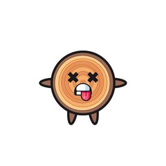 Sticker - character of the cute wood grain with dead pose