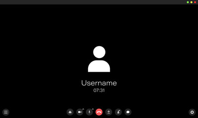 Online conference concept. Video call app mockup