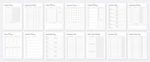 Daily, Weekly And Monthly Planner Template Design Collection Set. Minimalist Planner Pages Templates Set. Life & Business Planner Templates Collection. Organizer & Schedule Planner. 