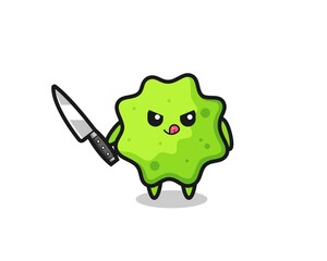 Sticker - cute splat mascot as a psychopath holding a knife