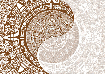  Original design for Maya calendar. Images of characters of ancient American Indians.The Aztecs, Mayans, Incas.
Mayan calendar.
