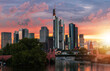 Summer Sunset Sky Over Frankfurt am Main Skyline