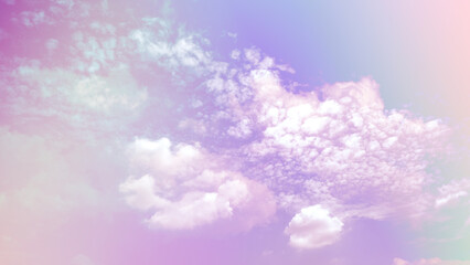 Wall Mural - beauty sweet pastel purple  colorful with fluffy clouds on sky. multi color rainbow image. abstract fantasy growing light
